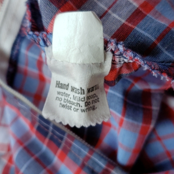 VINTAGE 70's Plaid Fit & Flare Apron Dress sz XS - Picture 7 of 8